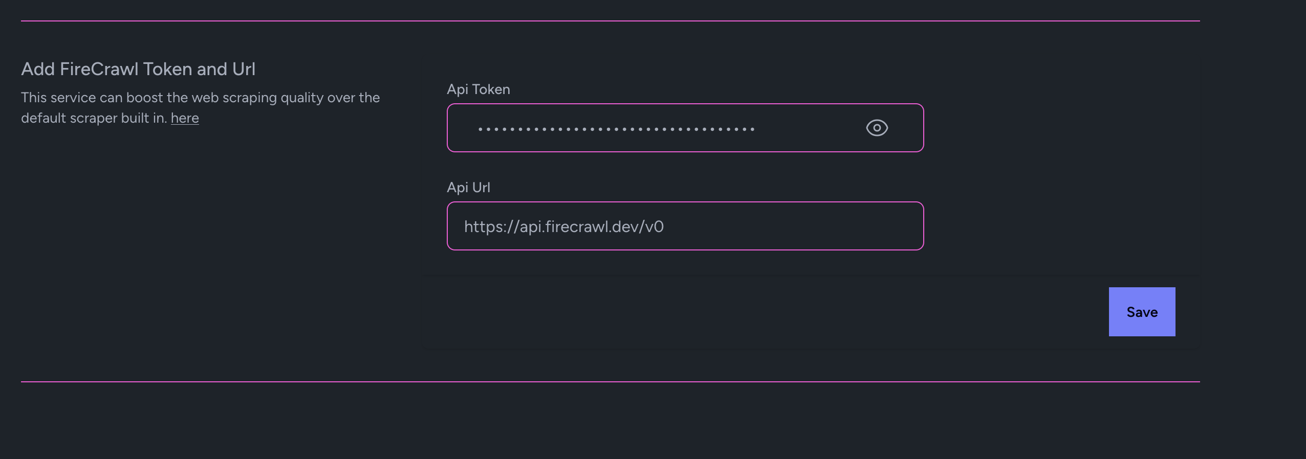 FireCrawl Settings